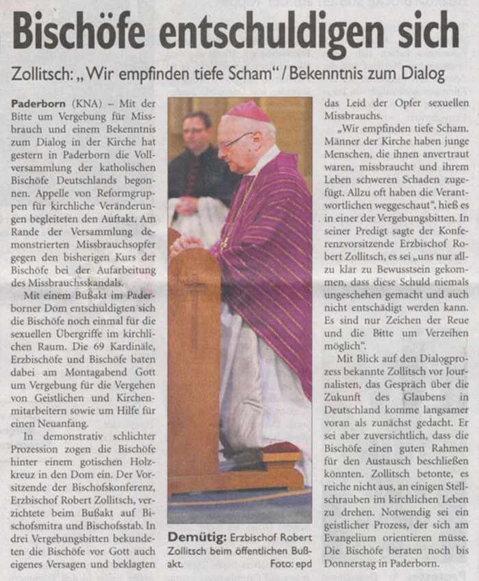 Bischöfe entschuldigen sich