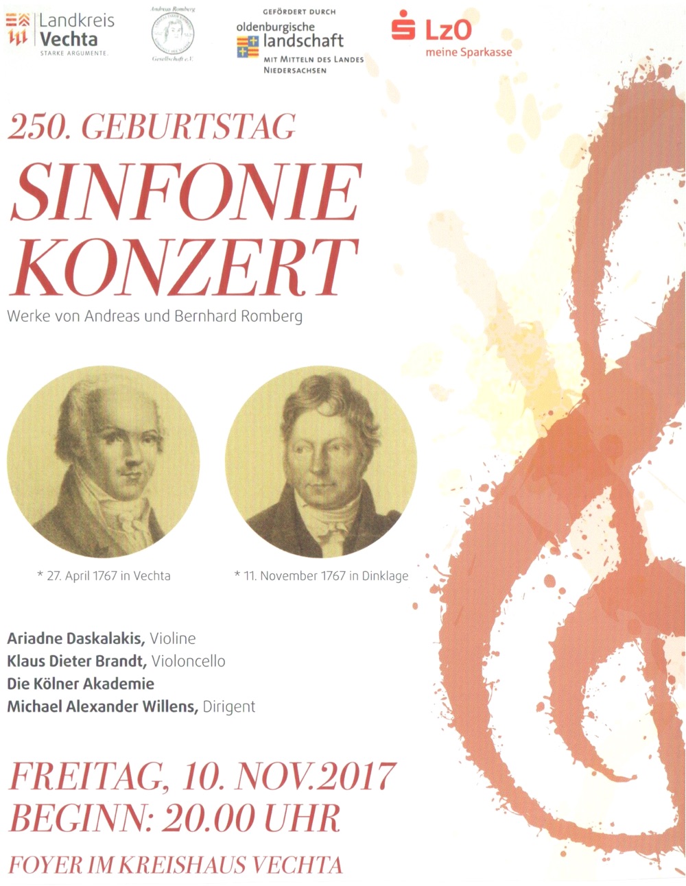 Plakat · Sinfoniekonzert am 10. November 2017 im Kreishaus Vechta